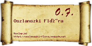 Oszlanszki Flóra névjegykártya